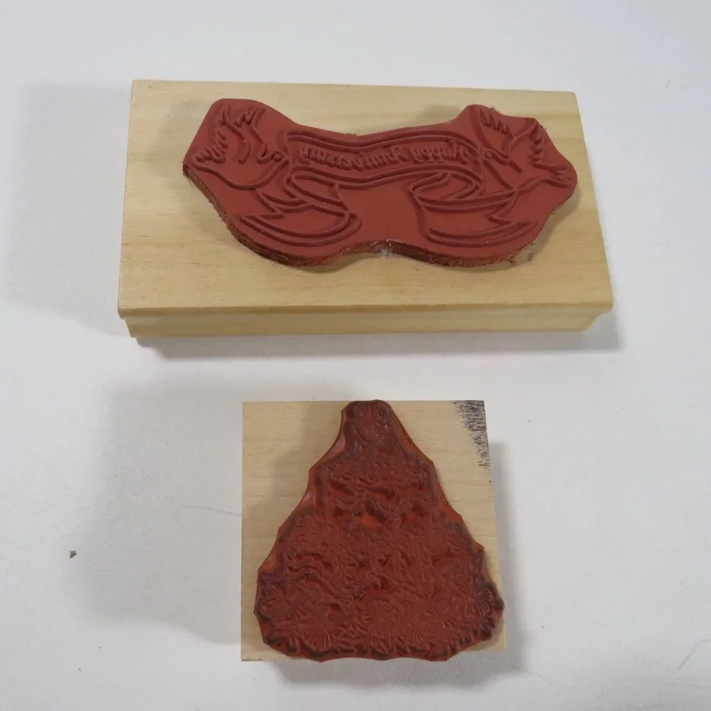 Wedding & Anniversary Rubber Stamps Wood Mounted